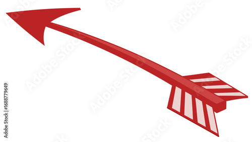 Red Arrow Pointing Right Isometric View Direction Indicator Graphic Design Element.