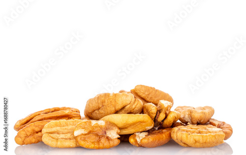 Wallpaper Mural Peeled pecan nuts isolated on white background, close-up. Torontodigital.ca