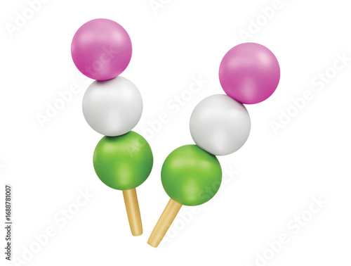 Dango Japanese Food icon 3d rendering illustration