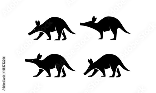 minimal aardvark black vector logo design