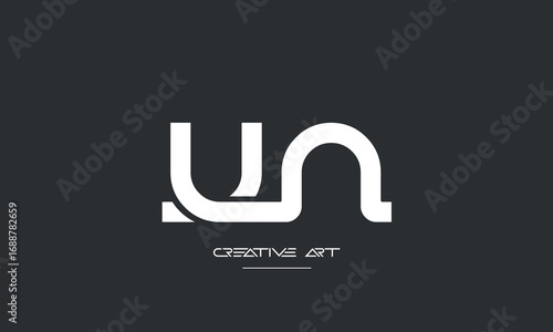 NU, UN, N, U abstract letters logo monogram