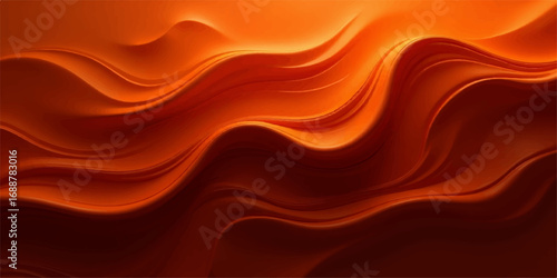 Abstract orange wavy background with flowing silk texture and soft liquid motion design