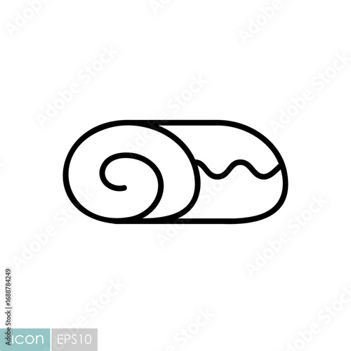 Delicious sweet sponge cake roll vector icon