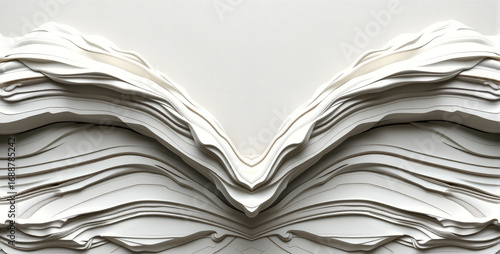 Layered Abstract White Sculpture
