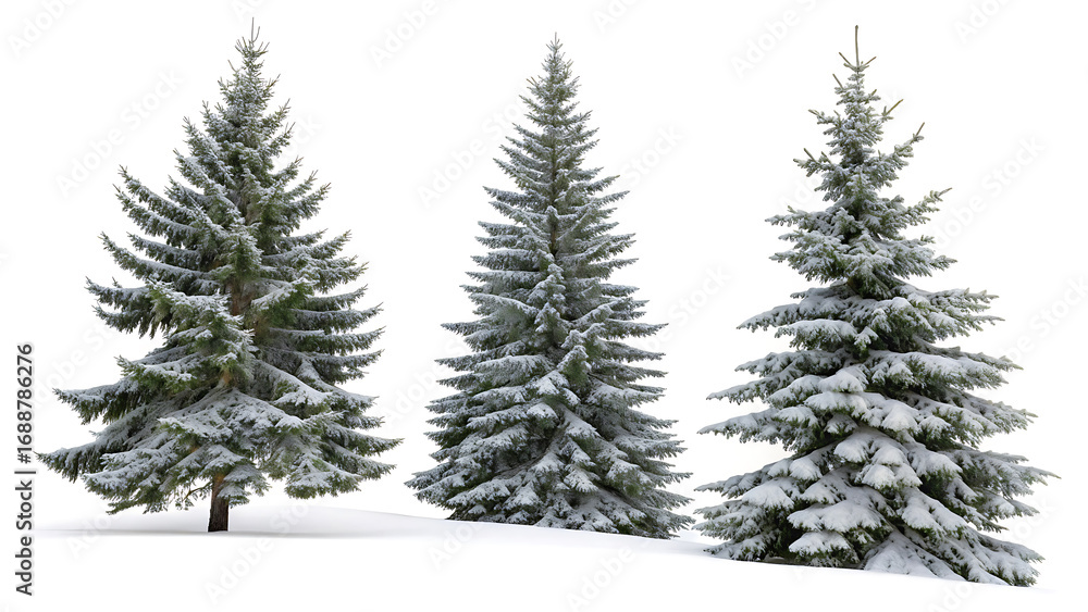 Fototapeta premium snow-covered fir trees 