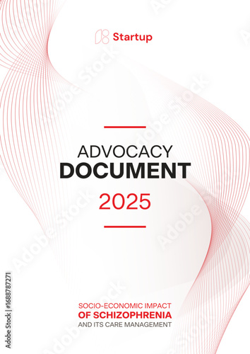 Modern Advocacy Document Cover Design 2025 - Mental Health Report Template Vector
