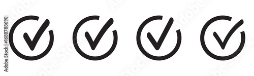 Check box icon with correct, accept checkmark icons tick box checked. Vector Illustration Eps 10