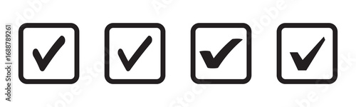 check box icon with correct, accept checkmark icons green tick box, check list circle frame - checkbox symbol sign. check mark box square frame.