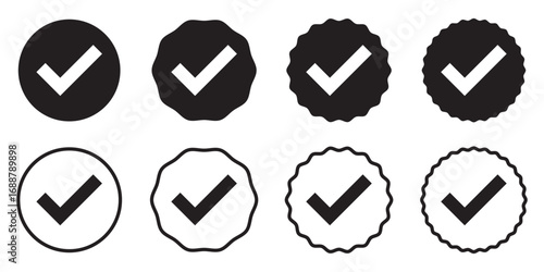 check box icon with correct, accept checkmark icons green tick box, check list circle frame - checkbox symbol sign. check mark box square frame.