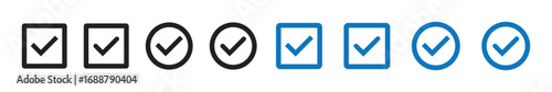 check mark icon button set. check box icon with right or correct buttons and yes checkmark tick box icons - checkbox symbol sign. check mark box square frame. vector illustration