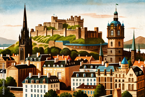 Edinburgh city, Edinburgh Castle, Royal Mile, Scottish culture, historic Europe landmark