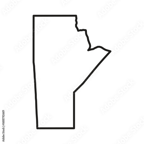 Manitoba Black Outline Map Graphic Illustration
