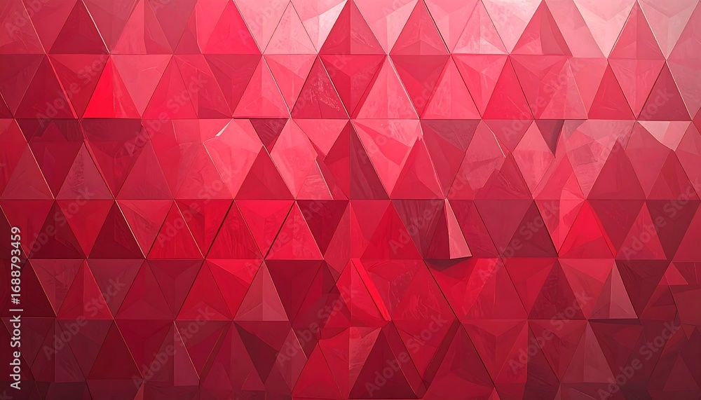 Obraz premium Abstract geometric pattern of varying shades of red triangles