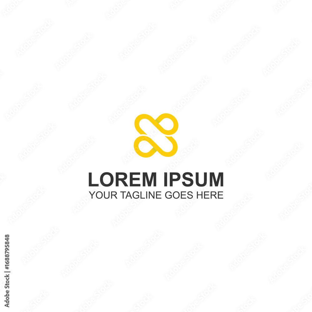 Fototapeta premium Abstract Yellow Infinity Logo with Modern Minimalist Design