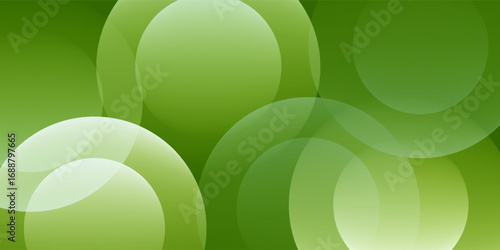 Abstract Green Circle Overlapping Background with Gradient Effect, Modern trendy design in vector illustration