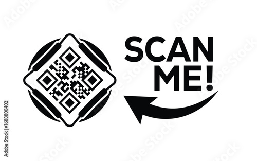 QR code scan icon set. Scan me frame. QR code scan for smartphone. QR code for mobile app, payment and identification. Vector illustration.