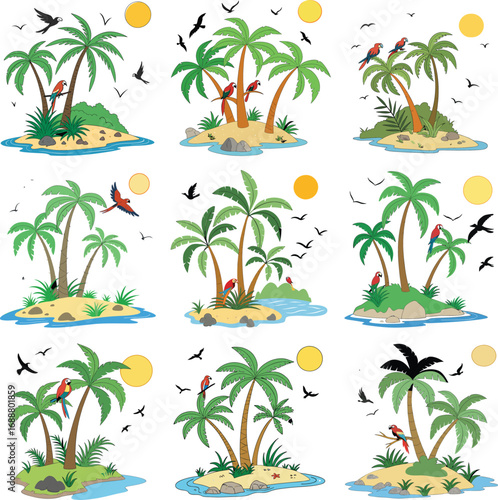 seamless background with palm trees