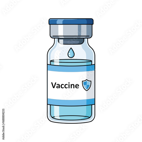 A cartoon illustration of a vaccine vial.