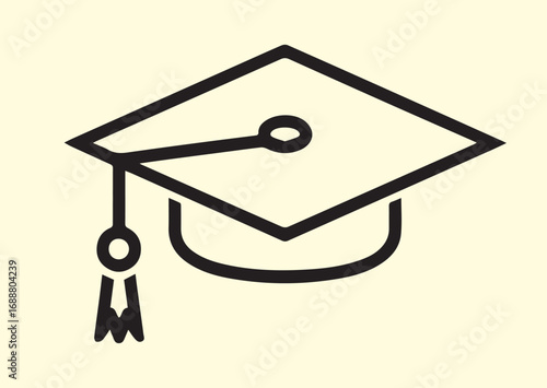 Graduation cap Line art Vector design