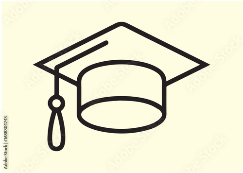 Graduation cap Line art Vector design
