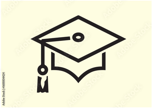 Graduation cap Line art Vector design