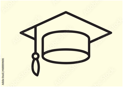 Graduation cap Line art Vector design