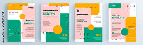 Modern abstract covers set, minimal covers design. Colorful geometric background, vector illustration.