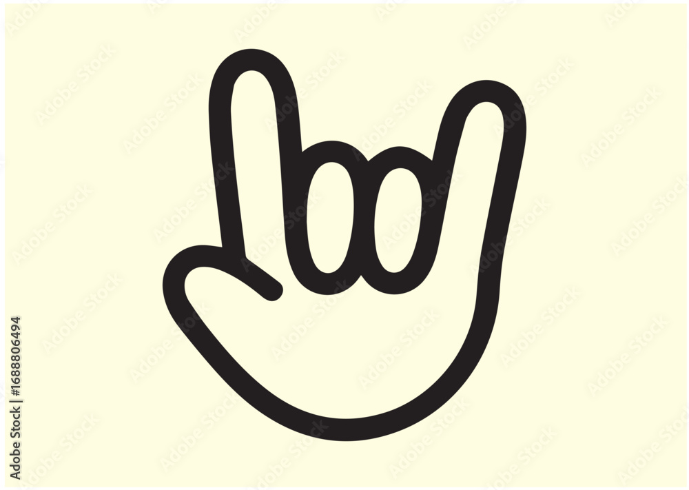 Obraz premium Rock gesture Line art Vector design