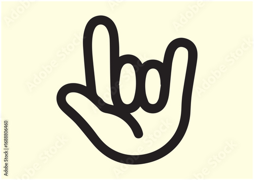 Rock gesture Line art Vector design
