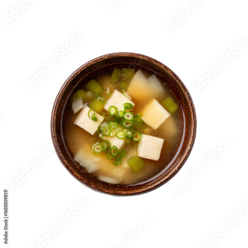 Delicious Bowl of Miso Soup with Tofu and Green Onions