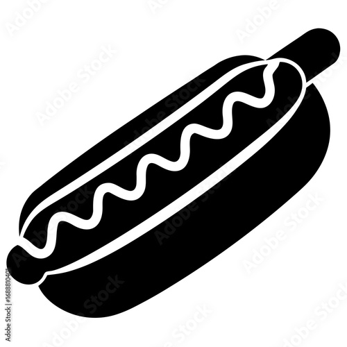 silhouette of a hot dog on white