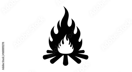 Ignite your designs with a captivating bonfire silhouette, perfect for adventure, camping, and outdoor themes