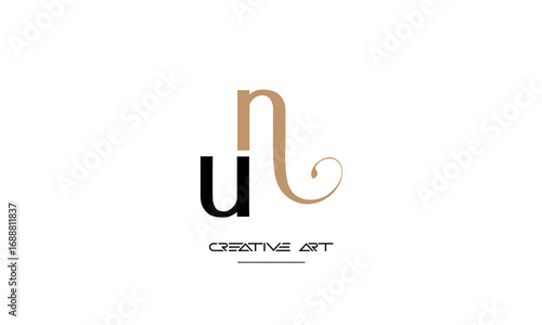 NU, UN, N, U abstract letters logo monogram
