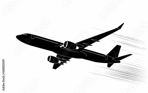 Silhouette of a Jet Plane Taking Off  A Powerful Image of Air Travel