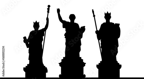 Vector Roman Gods Statue Silhouettes