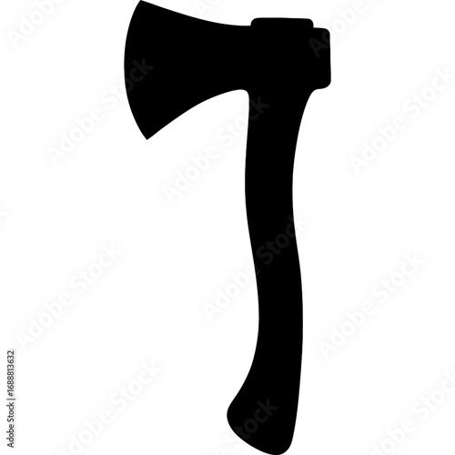 Black silhouette of hand axe