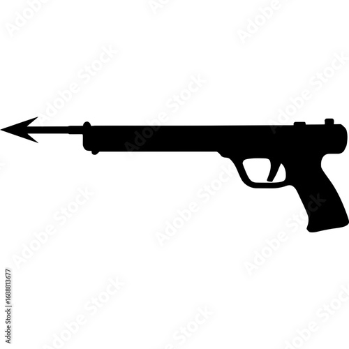 Black silhouette of harpoon gun