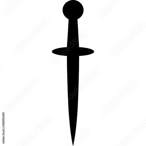 Black rondel dagger silhouette