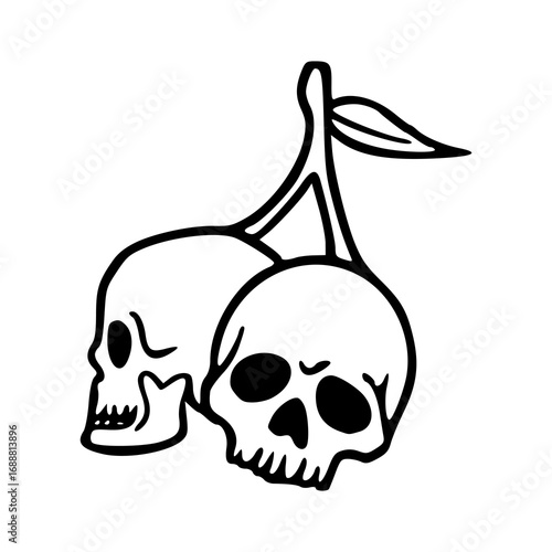 Halloween skull pair vector design