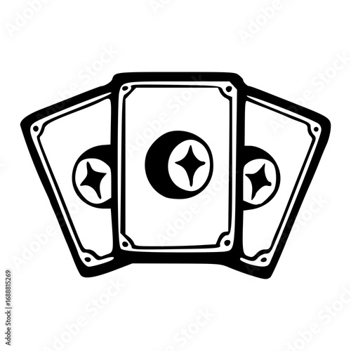 tarot card reading outline icon