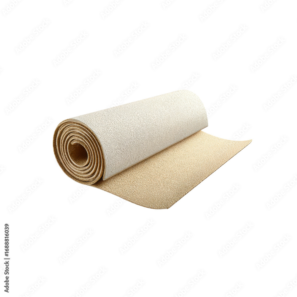 Fototapeta premium Rolled Carpet Sample Beige and White Textured Flooring Material