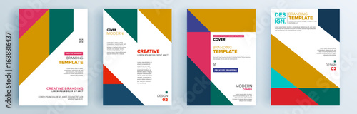 Modern abstract covers set, minimal covers design. Colorful geometric background, vector illustration.