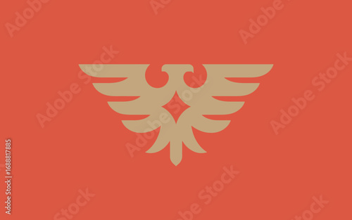 Stylized Phoenix Emblem in Muted Colors Design for Branding and Corporate Identity Graphic Arts Project with Smooth Vector Illustration