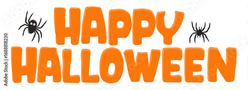 Happy Halloween greeting - Festive text design - Spooky holiday concept.