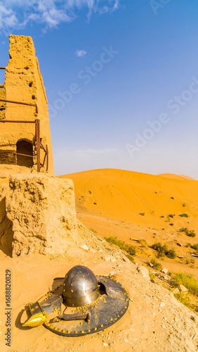 Ancient structure in a desert landscape