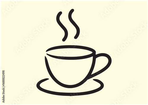 Coffee cup Line art Vector design