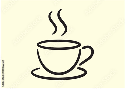 Coffee cup Line art Vector design