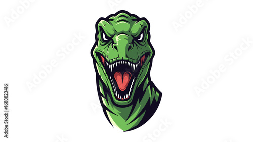 Fearsome Dinosaur Mascot Logo Illustration 