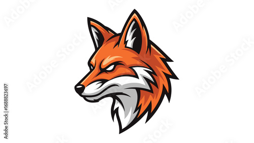 Dynamic Fox Head Mascot Logo Illustration for Sports Teams, Gaming, and Brand Identity Design