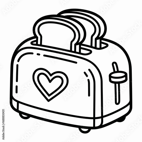 illustration of a heart in a toaster